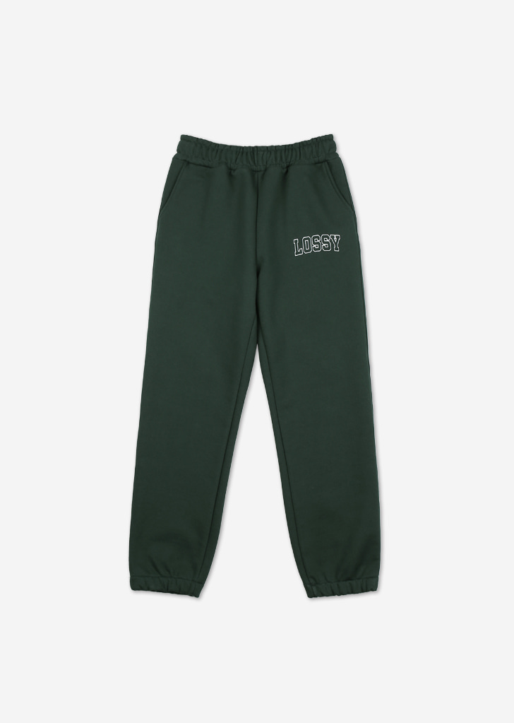 Lossy Outline Sweat Pants [Deep Green]