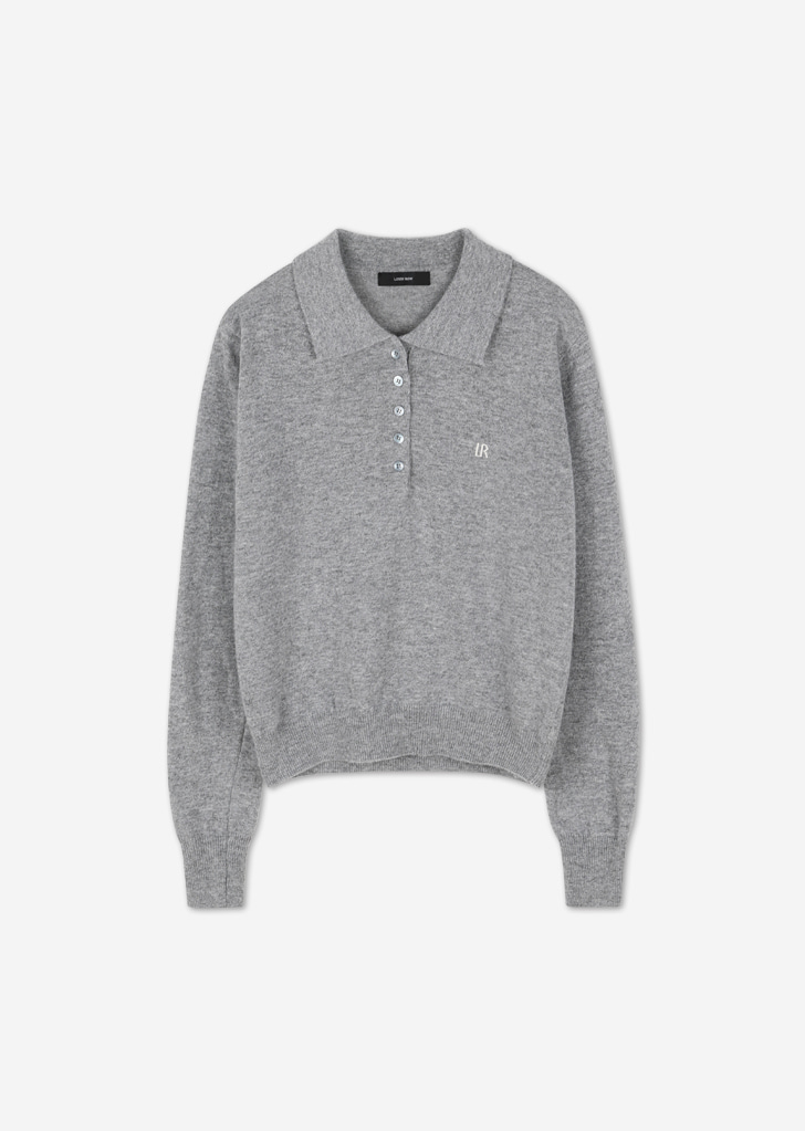 Button Collar Knit [Grey]