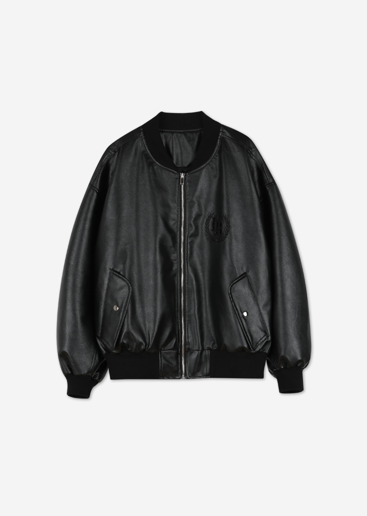 Leather Overfit Jacket [Cream]