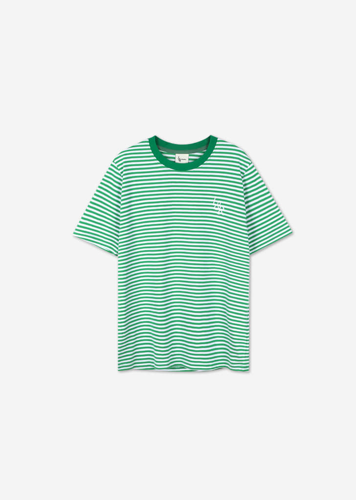 L&amp;R Stripe Half Sleeve T-Shirt [Green]