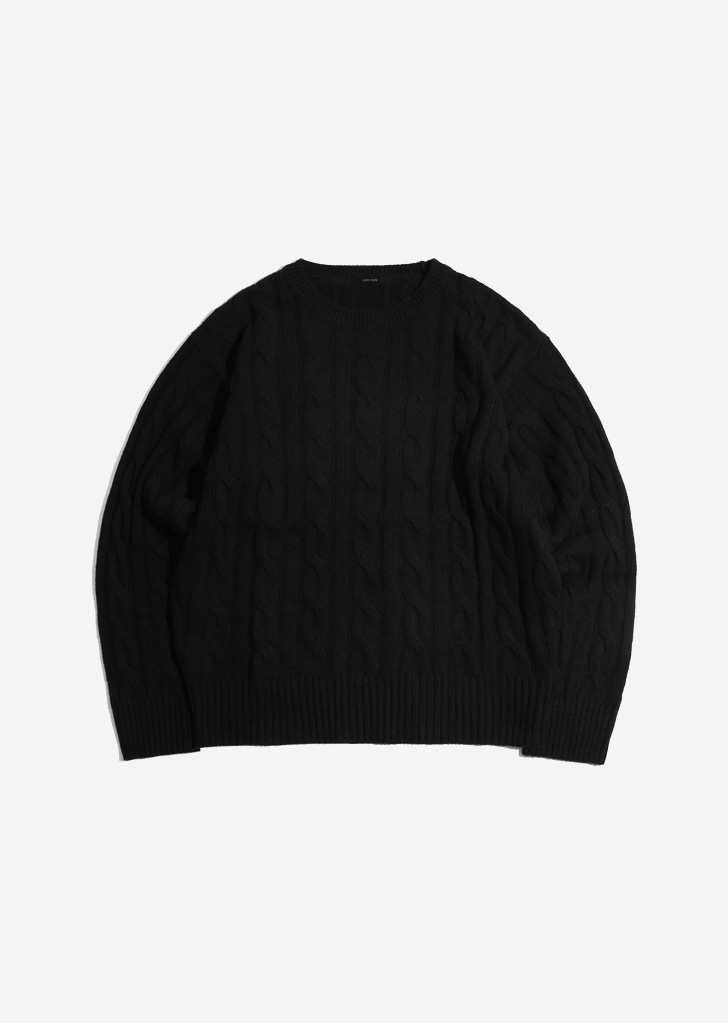 Round Cable Knit [Black]