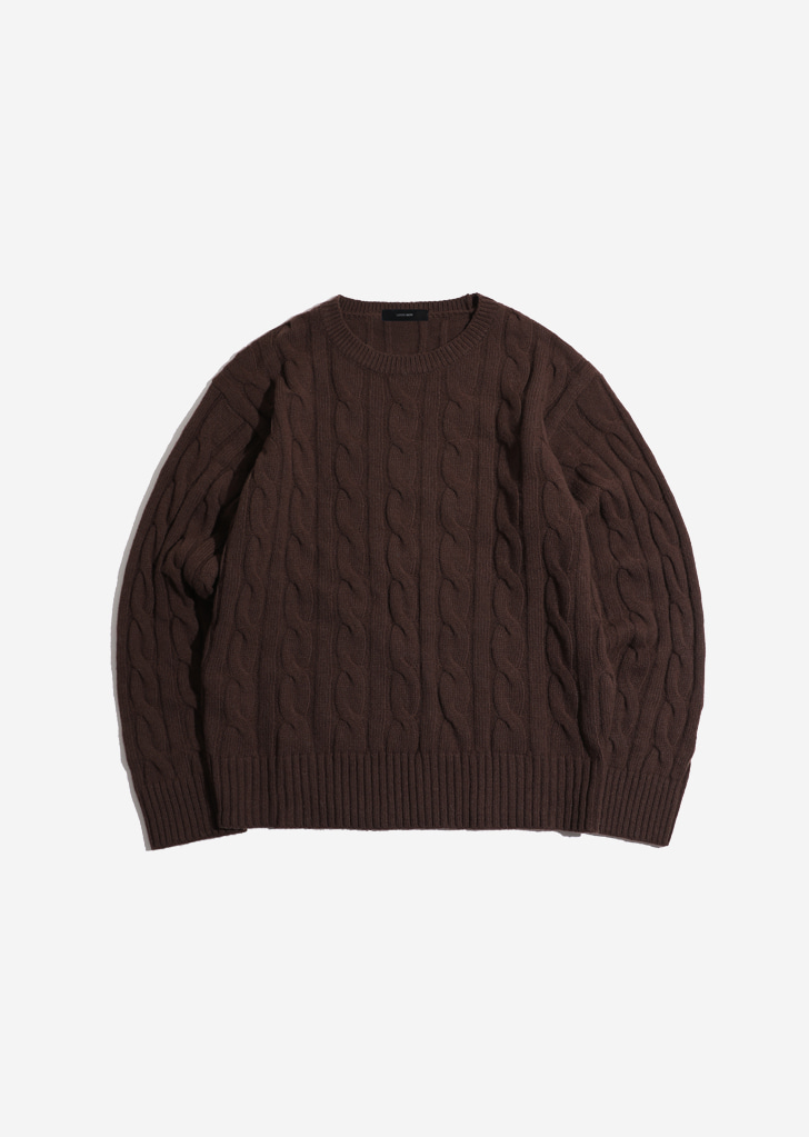 Round Cable Knit [Brown]