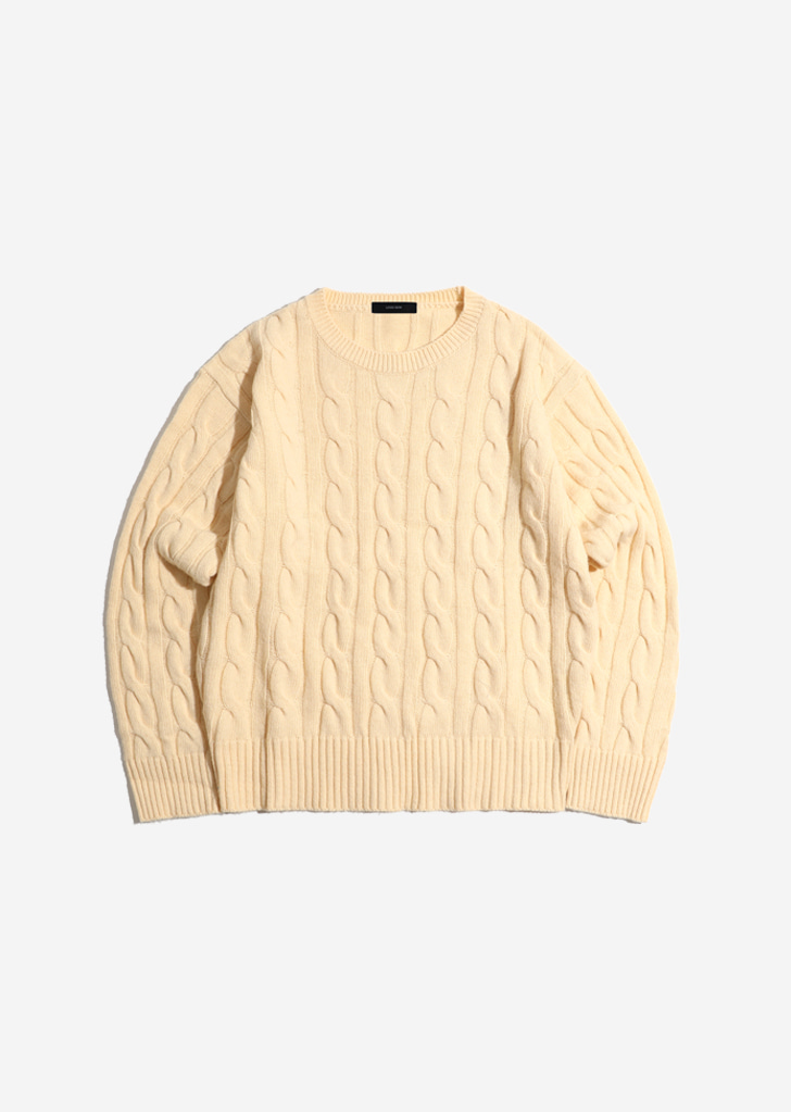 Round Cable Knit [Cream]