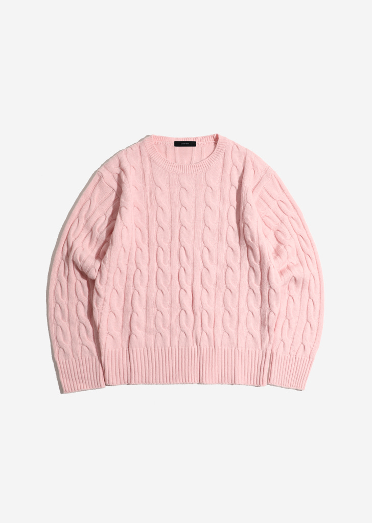 Round Cable Knit [Pink]