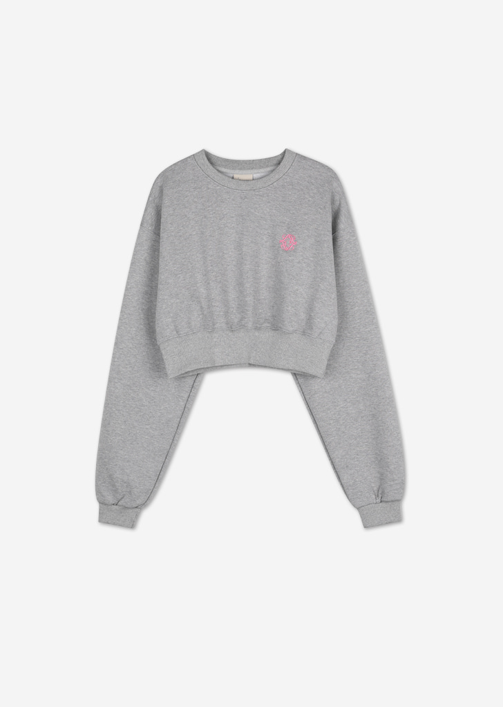 SYMBOL Crop Sweatshirt [Melange Grey]