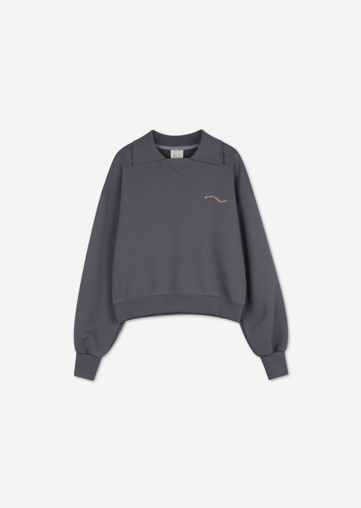 Wave collar Sweatshirt [Charcoal]
