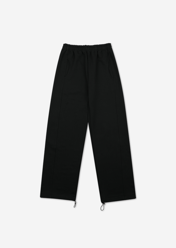 lossy wide string sweat pants [Black]