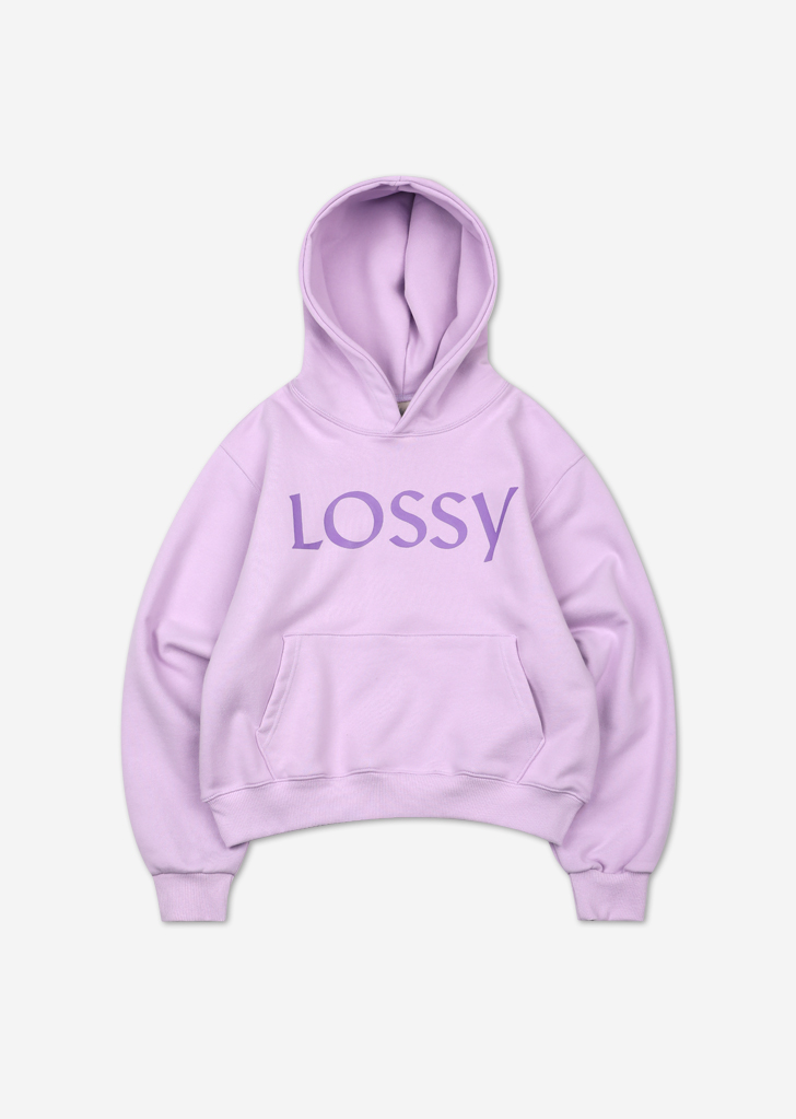 lossy Signature Printing Hoodie [Purple]