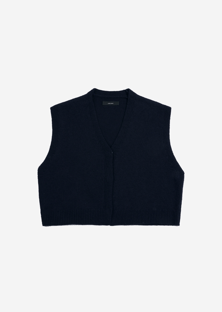 Hidden cotton knit vest [Navy]