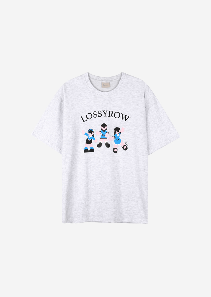 lossyrow X Vanlora Graphic T-Shirt [White Melange]
