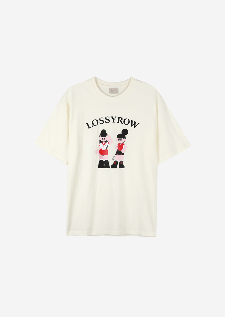 lossyrow X Vanlora Graphic T-Shirt [Cream]