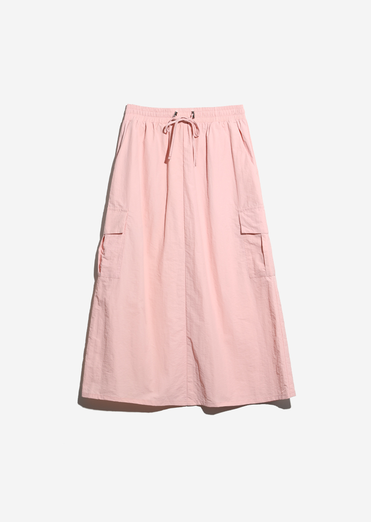 string cargo long skirt [Pink]