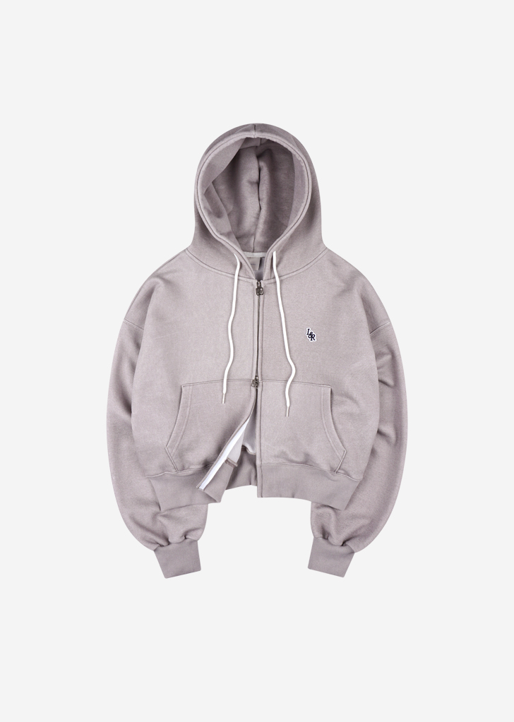 Lossy Row Pigment Patch Hood Zip-Up [Gray]