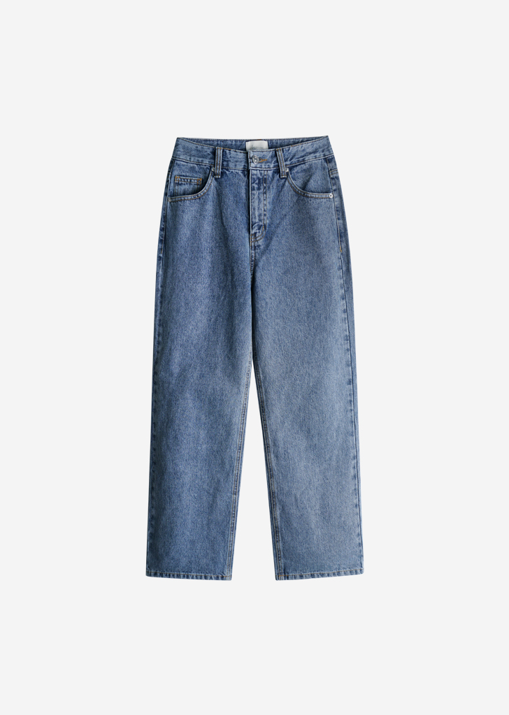 Lossy Row semi-wide denim pants [Light Blue]