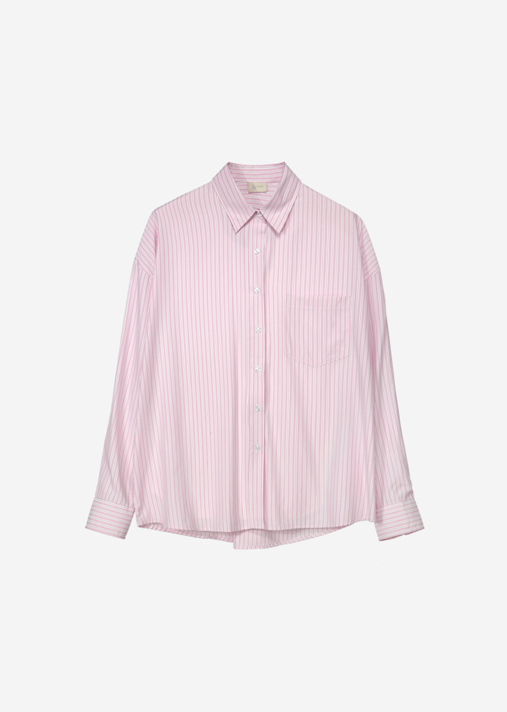 Mary Oversized Stripe Shirt [Pink]