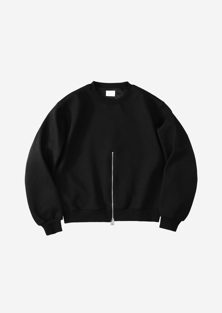 Plate Low Zip-Up Sweatshirt [Black]