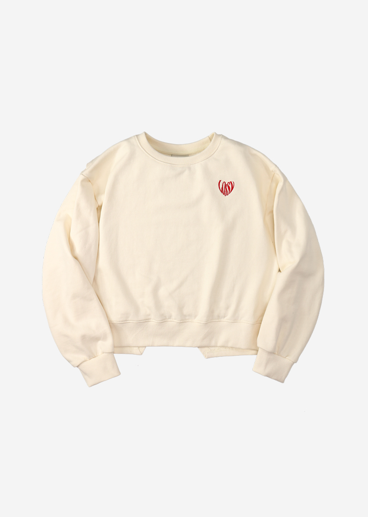 Heart symbol rap sweatshirt [Cream]