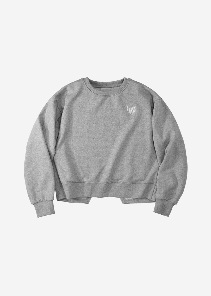 Heart symbol rap sweatshirt [Gray]