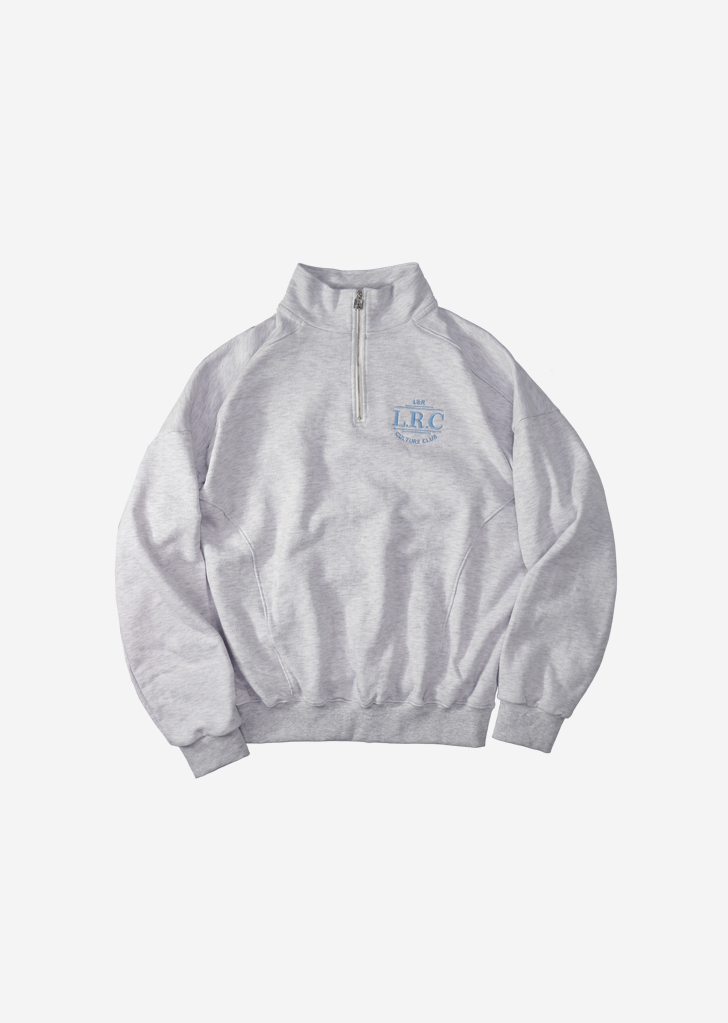 L.R.C Half zip-up sweatshirt [White Melange]