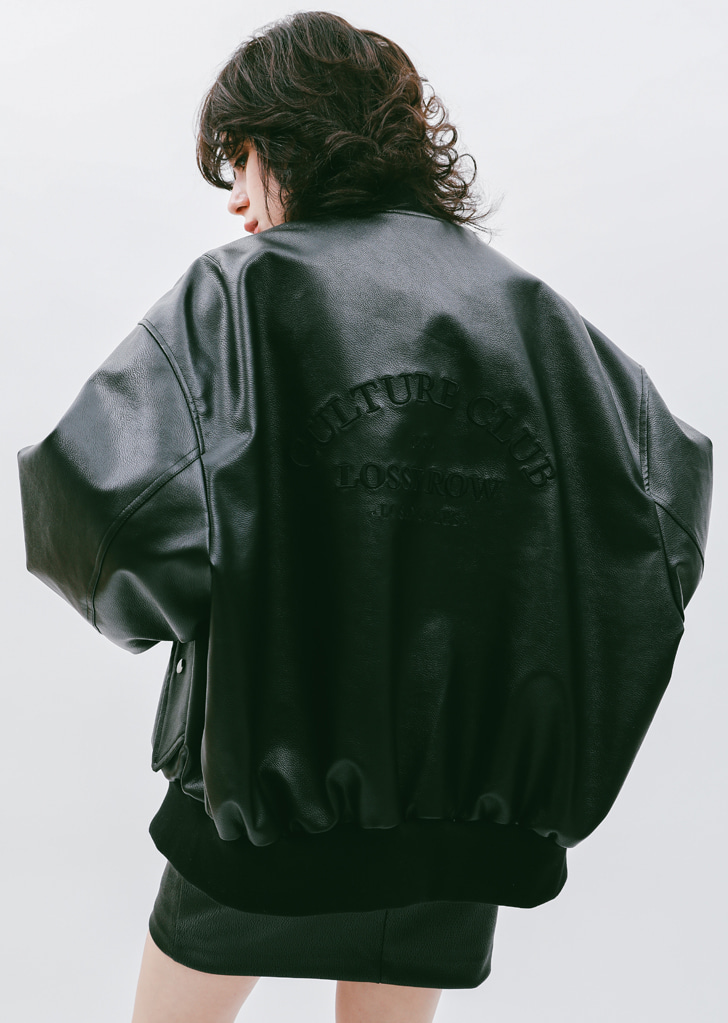 Leather Overfit Jacket [Cream]