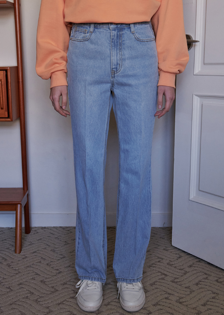lossy line semi-wide denim pants