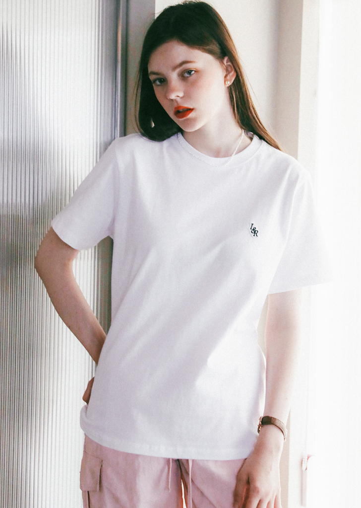 L&amp;R Patch Point Short-Sleeved T-Shirt [White]