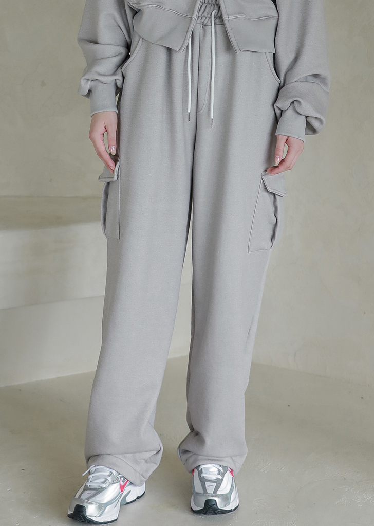 Lossy Row Pigment Patch Cargo Sweat Pants [Pigment Gray]