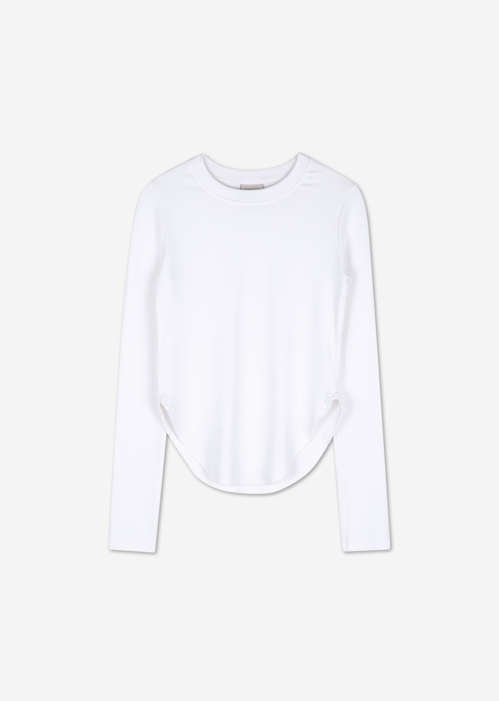 lossy fitted long-sleeved T-shirt [White]