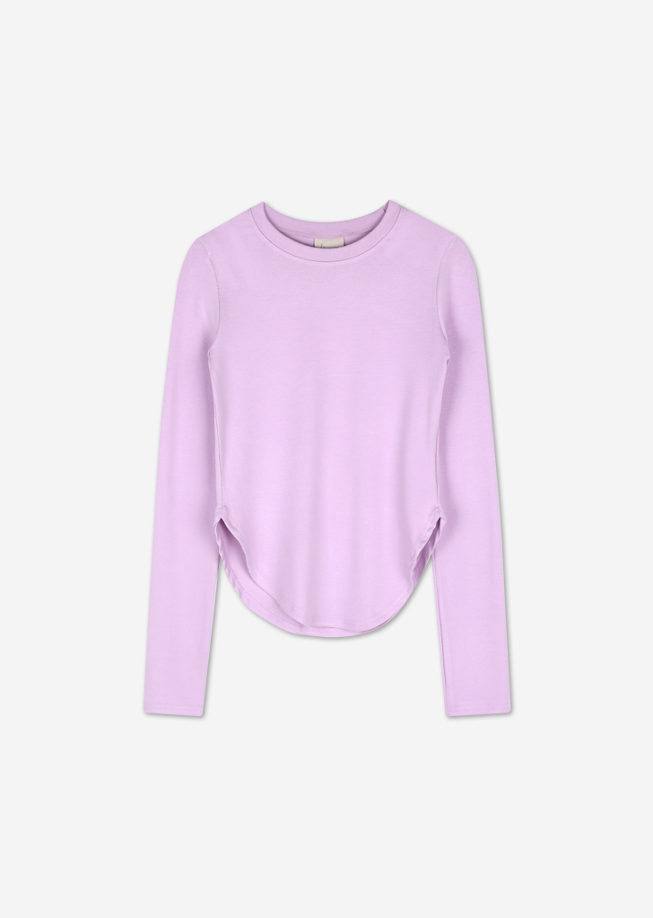 lossy fitted long-sleeved T-shirt [Purple]
